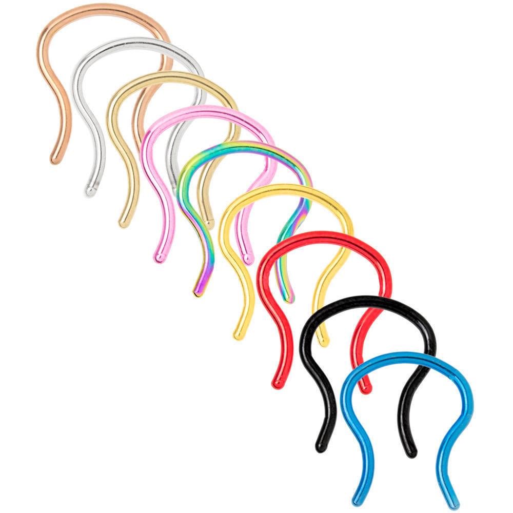 Luxe Modz 16G Septum Ring Retainer Anodized Titanium 12mm Piercings Jewelry for Women Men
