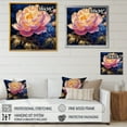 thumbnail image 4 of Designart "Pink Peony Surrounded By Gilded Leaves" Poppies Canvas Prints, 4 of 7