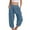 Blue, variant on Kopltyrfg Wide Leg Capris for Women Elastic High Waisted Loose Fit Capri Pants Lightweight Comfy Cropped Pants with Pockets Navy 2XL