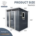 thumbnail image 2 of Alvantor Outdoor Storage Shed 6 x 5 Ft Metal Garden Shed with Window and Transparent plate for Backyard, Garden Black, 2 of 7