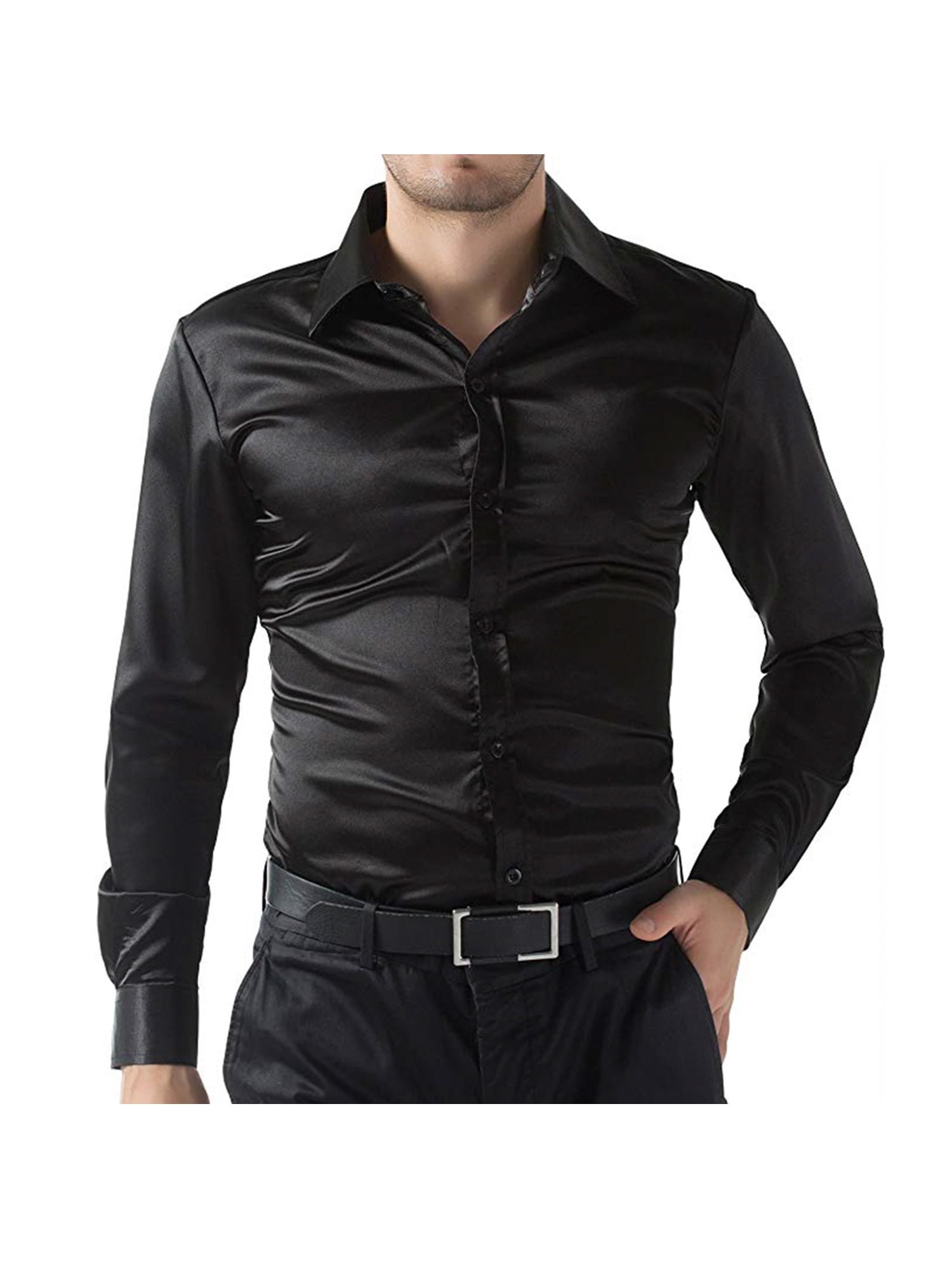 Theshy Luxury Men Shirt Long Sleeve Formal Business Slim Dress Shirt T Shirt Top