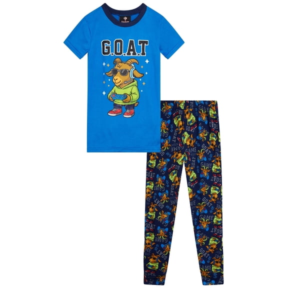 Quad Seven Boys Pajama Set Cozy Graphic Printed Short Sleeve Sleep Shirt and Pajama Pants 2 Piece