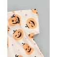 thumbnail image 4 of Toddler Baby Boy Halloween Clothes Pumpkin Print Short Sleeve Button Down Shirt and Shorts Set Gentleman Outfits, 4 of 8