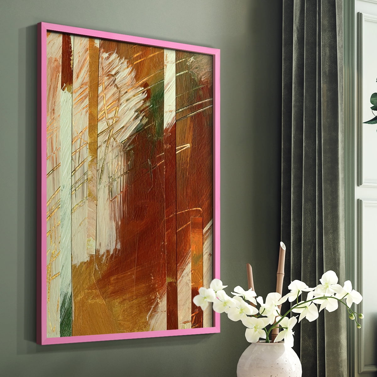 Wheaten I Framed Print in Pink Solid Wood 11 x 14 Framed Print
