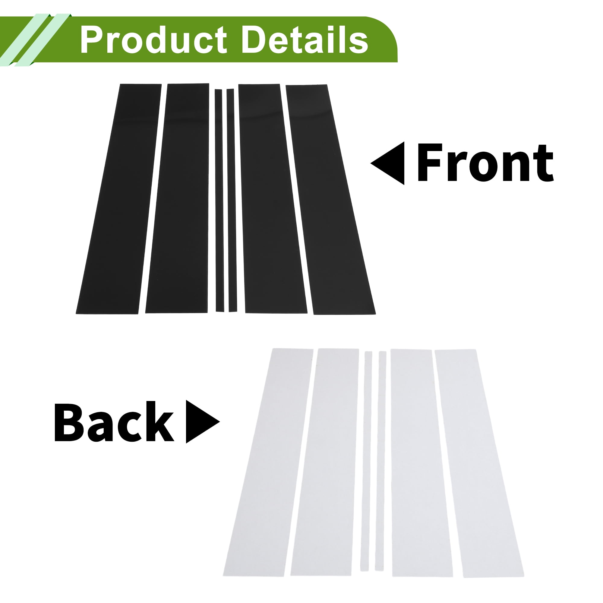 Unique Bargains Door Pillar Window Trim for Chevy Suburban 2015-2020 Sticker Cover Black