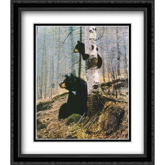 In The Adirondacks 2x Matted 23x30 Large Black Ornate Framed Art Print by Michael Coleman