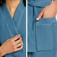 thumbnail image 4 of Fishers Finery Women's Waffle Kimono Resort Spa Robe; Above Knee with Tie Waist; Ultra Absorbent (Blue, L), 4 of 6
