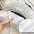 thumbnail image 4 of Twin Sze Fitted Sheet Set - Beige Navy Blue Striped 2 Piece Bedding Sets 16" Deep Pocket Fitted Sheet with 1 Pillowcase, Farmhouse Stripe Art Brushed Microfiber Hotel Luxury Bed Sheets, 4 of 9