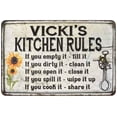 thumbnail image 1 of Vicki's Kitchen Rules Chic Sign Vintage Décor 8 x 12 Matte Finish Metal 108120032204, 1 of 1