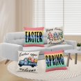 thumbnail image 2 of Easter Throw Pillow Covers 18x18 Set of 4,Easter Egg Truck Pillow Covers Spring Easter Rabbit Bunny Eggs Hunt Cushion Covers for Couch Sofa Home Outdoor Decorative 18inches, 2 of 6
