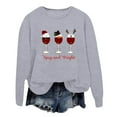 thumbnail image 1 of VBARHMQRT Football Sweatshirt Women's Fall/Winter Fashion Sweatshirt Christmas Glass Print Round Neck Top, 1 of 3