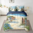 thumbnail image 2 of Erosebridal Summer Beach Bedding Twin Size, Rustic Lodge Cabin Bed in a Bag Twin size, Reversible 7 Pieces, 2 of 5