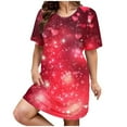 thumbnail image 1 of Kelon Nuisettes et Chemises de Nuit pour Femmes Grande Taille Robe de Nuit Décontractée pour Femmes Grande Taille Imprimé Cœur Manches Courtes Col Rond Extensibilité Moyenne Nuisette Ample Robe de Nuit de la Saint-Valentin, 1 of 4