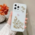 thumbnail image 3 of Compatible with iPhone 13 Pro Max Case, Butterfly Pattern with Side Plated Heart Pattern Soft Silicone Shockproof Full Camera Lens Cute Case for iPhone 13 Pro Max for Women Girl,Blue, 3 of 5