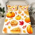 thumbnail image 2 of Castle Fairy Botanical Pumpkin 4-Piece Full Size Sheets,Maple Leaves Bed Sheets,Food Pizza Lightweight Sheet Sets,Lightweight Harvest Room Decor, 2 of 7