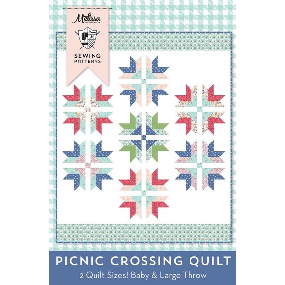 Melissa Mortenson Sewing Patterns Picnic Crossing Quilt Pattern PDC4663, 2 Sizes