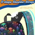 thumbnail image 5 of Mushroom and Glow Black Pattern 17" School Backpacks for Teens,Waterproof Oxford Fabric,S-Shape Padded Straps for School,Travel,Hiking,Camping, 5 of 6