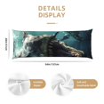 thumbnail image 3 of Lsque Underwater Dinosaur Shark Body Pillow Case Cover,Ultra-Soft Microfiber Bed Pillow Cases 20x54 inches,Elegant Bedding,Breathable Durable Pillow Cover with Envelope Closure, 3 of 8