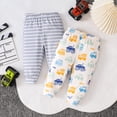 thumbnail image 2 of 2-Pack Baby Boys Jogger Pants Soft Stretch Cotton Solid Color Elastic Waist Casual Bottoms Black，Gray，Green,Navy,Cream.Size 6M-4Y, 2 of 7