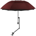 thumbnail image 1 of Sombrilla de playa XLINGZA UPF 50+ con pinza ajustable, color vino, XXL, 1 of 8