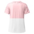 thumbnail image 5 of Dyegold Womens Tops Dressy Casual Summer Short Sleeve Lace Floral Shirts for Women Trendy Loose Patchwork Crewneck T-Shirts Blouses for Women Plus Tunic, 5 of 5