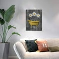 thumbnail image 4 of Yellow Daisy Canvas Wall Art Bathroom Decor Yellow Grey Daisy In Bathtub Print Paintings Flower Bathtube Pictures Modern Home Rustic Artwork Decor For Bathroom Framed Ready To Hang 12x16 Inch, 4 of 6