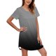 thumbnail image 1 of Gibobby Pijamas para mujer Camisón de manga corta con estampado degradado y cuello redondo para mujer, camisón cómodo(Gris,CH), 1 of 5