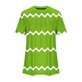 thumbnail image 4 of Jewelreauty Women Casual Summer T-Shirts Short Sleeve Crewneck Tunic Pleated Tops Loose Striped Blouses (M, Green), 4 of 4