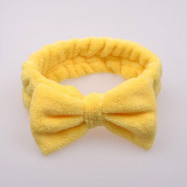 Diadema de felpa con lazo de vellón coral de color liso y simple para mujer, banda elástica para el pelo con desmaquillaje facial, accesorios para el cabello de belleza