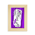 thumbnail image 1 of Purple regordeta pelo largo mujer Escritorio de madera Arte Pintura 5x7 pulgadas marco de foto foto, 1 of 4