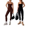 thumbnail image 1 of Sunloudy Combinaison Débardeur pour Femmes, Sans Manches, Col Carré, Couleur Unie, Extensible, 1 of 6