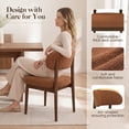 thumbnail image 3 of Hawsaiy Dining Chairs Set of 6, Upholstered Kitchen & Dining Room Chairs with Solid Wood Frame, Curved Back Side Chairs, Brown, 3 of 9