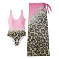 thumbnail image 4 of HCYSFG Cheetah Print Tankini Sets For Women Leopard Print 2 Piece Bathing Suits Scoop Neck Sleeveless Long Wrap Cover Up Swimwear, 4 of 5