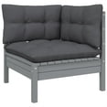thumbnail image 2 of vidaXL 6 Piece Patio Lounge Set with Cushions Gray Solid Pinewood, 2 of 4