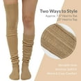 thumbnail image 2 of allydrew Winter Knit Over the Knee Thigh High Boot Socks, Caramel, 2 of 4