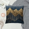 thumbnail image 2 of JRXY Short Plush Pillowcase 1 Piece Gold and Blue Abstract Art White, 2 of 5