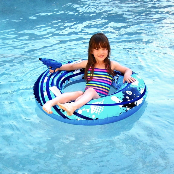 Blue Wave Blaster Ring 42-inch Inflatable Pool Toy Blaster