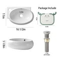 thumbnail image 5 of ABX 16.5" Corner Wall Mounted Ceramic Bathroom Sink Countertop White Smooth Oval & Pop up Drainer, 5 of 11