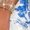 Blue and White, variant on Blue And White Floral One-Shoulder Cutout Mini Dress With Ruched Waist And Tiered Ruffle Hem