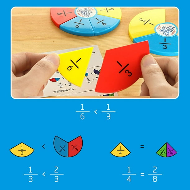 Azulejos De Fracción Magnética, Manipuladores De Fracciones, 64 Piezas De Círculos De Fracciones Magnéticas De Dona, Azulejos Manipulativos De Matemáticas, Rompecabezas De Juegos De Fracciones De