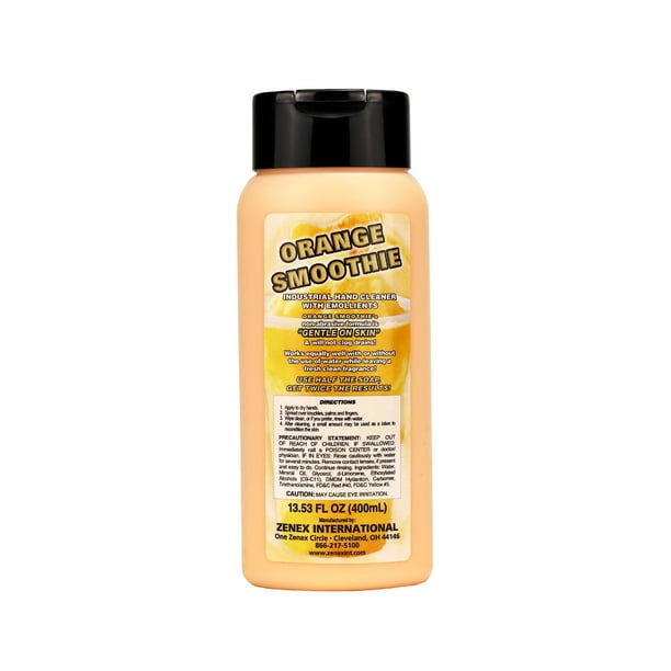 Jabón de manos Zenex Orange Smoothie con emolientes - Limpiador de manos industrial | Aroma cítrico | Elimina la grasa y la suciedad rebeldes | La fórmula hidratante no abrasiva es suave para la piel