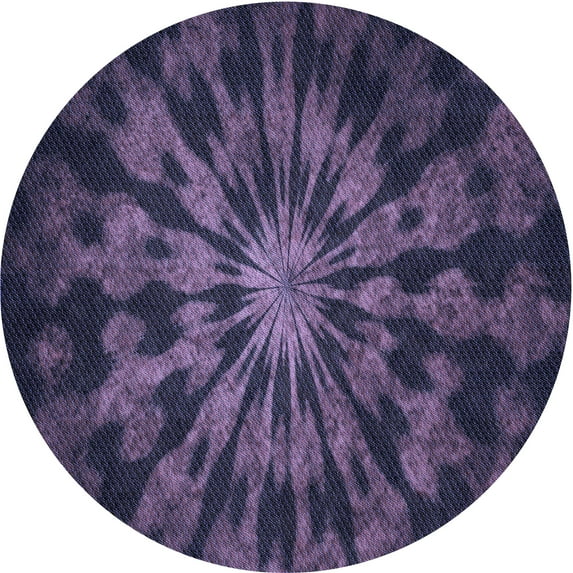 Ahgly Company Machine Washable Indoor Round Transitional Purple Sage Bush Purple Area Rugs, 4' Round