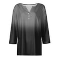 thumbnail image 4 of Huresd Womens Golf Polo Shirts V Neck 3/4 Sleeve Color Block Quick-Dry Golf Tees Black L, 4 of 5