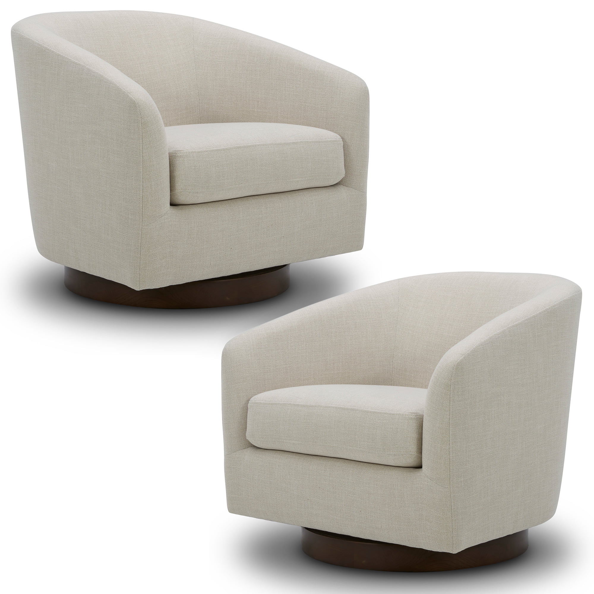 CHITA Swivel Accent Chair Set of 2, Fabric Round Barrel Arm Chair
