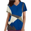 thumbnail image 2 of Soki Womens Plus Scrubs V-Neck Print Short-Sleeved Pocket Nurse Tops on Clearance, 2 of 5