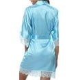thumbnail image 2 of ZAXARRA Women Satin Robe Kimono Dress Lace Gown Sleepwear, 2 of 2