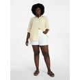 thumbnail image 2 of Terra & Sky Women's Plus High Rise A Line Denim Shorts, 5" Inseam, Sizes 16W-26W, 2 of 5