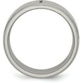 thumbnail image 3 of Chisel Titanium Brushed Center Cross 8.2mm Ridged Edge Band - Ring Size 9.5, 3 of 8