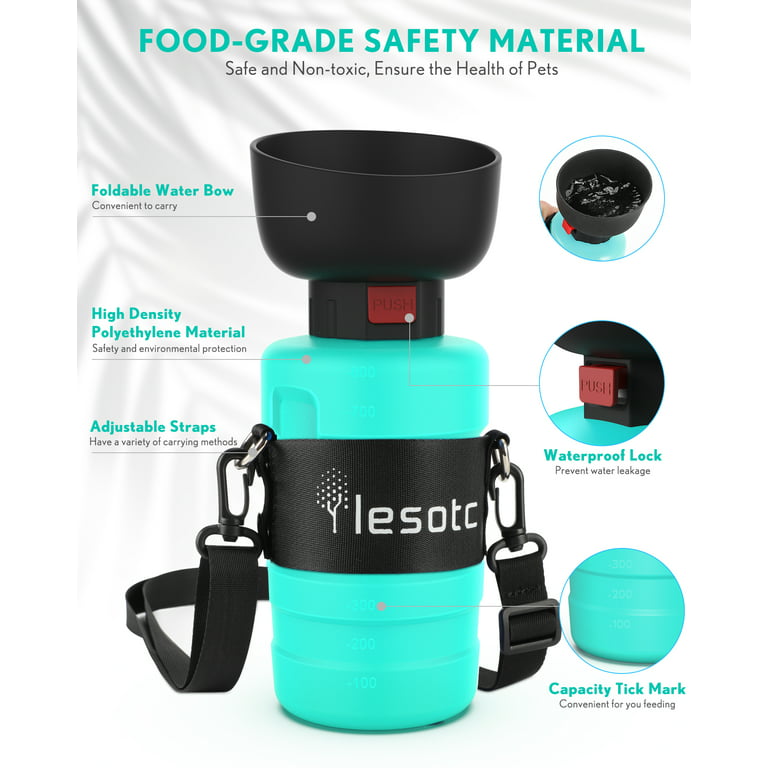 Lesotc Upgraded Dog Water Bottle Foldable,Portable Dog Water Dispenser,Leak  Proo