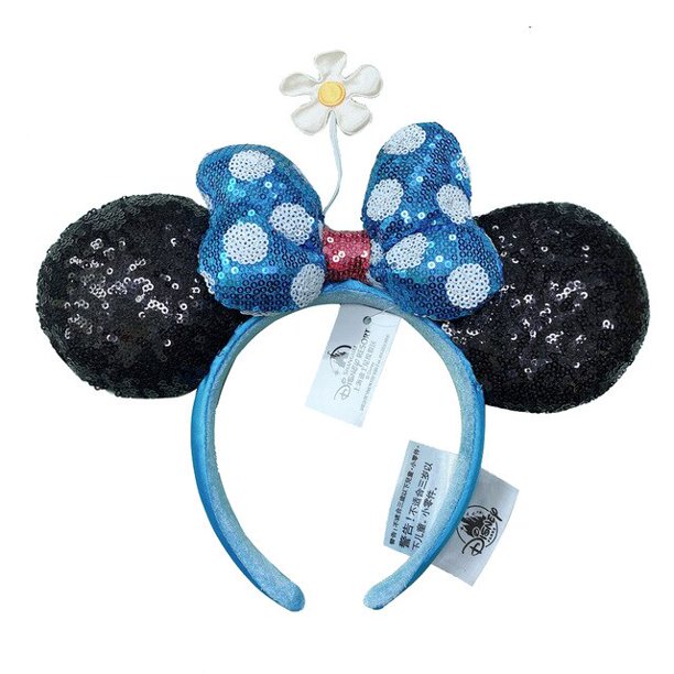 Diadema de peter pan de Disney, diadema con orejas de bola de felpa transparente con lazo grande de Disneyland, decoración de fiesta de cumpleaños con orejas de Minnie de dibujos animados Gao Jinjia LED
